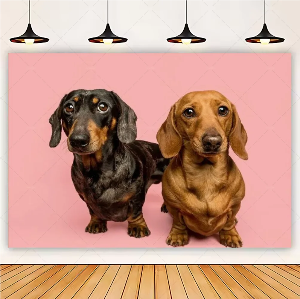 Cute Dachshund Theme Birthday Party Decorations Lovely Puppy Backdrop Cake Insert Banner Balloon Baby Shower Supplies Child Gift