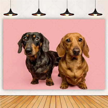 Cute Dachshund Theme Birthday Party Decorations Lovely Puppy Backdrop Cake Insert Banner Balloon Baby Shower Supplies Child Gift