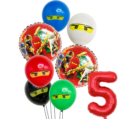 New Cartoon Ninjas Theme Birthday Party Decoration Plates Cups Disposable Tableware Banner Balloon For Kid Event Supplies