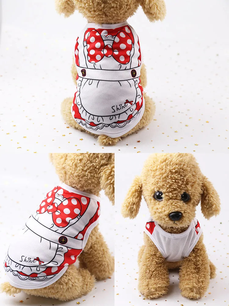 Pet Dog Clothes Cartoon Clothing Puppy Dogs Soft Vests Summer Shirt Casual T-Shirt for Small Pet Supplies