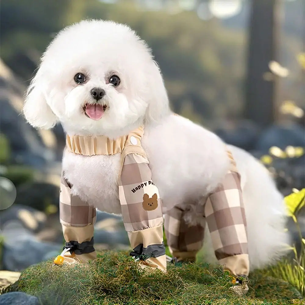 Reflective Stripe Pet Strolling Going Out Pants Adjustable Full Leg Protection Dog Boot Leggings Waterproof Dust-proof