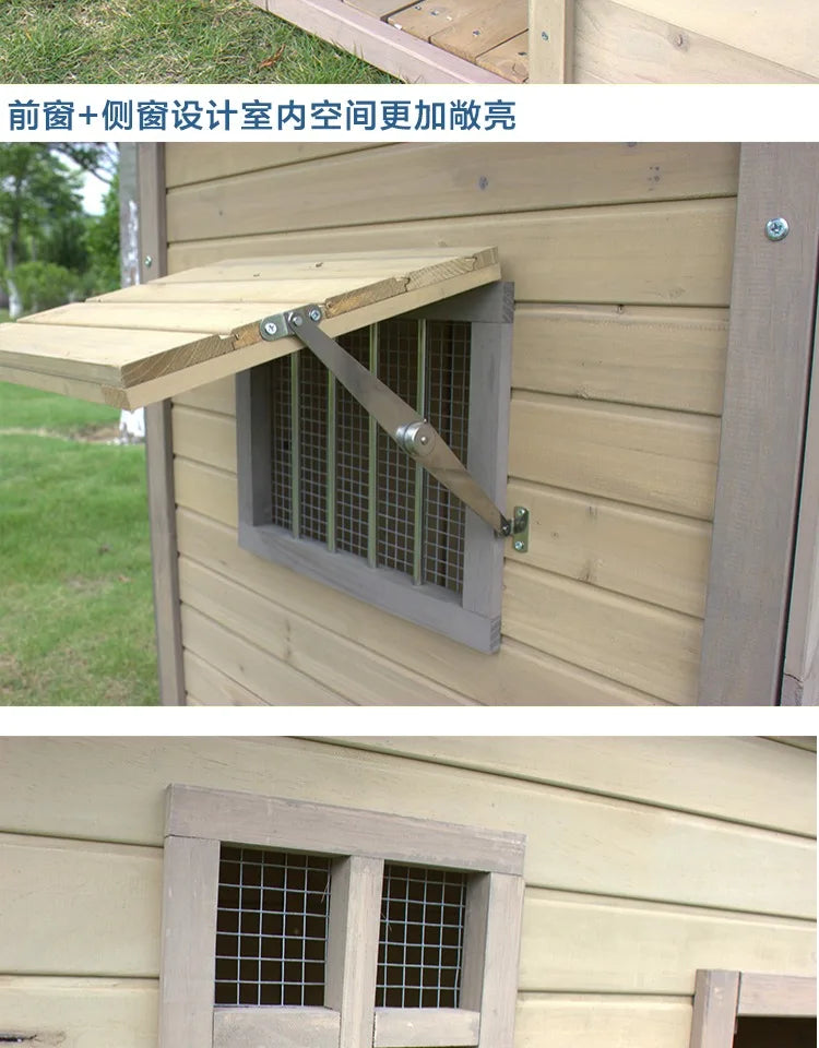 the DOGGY COTTAGE - Outdoor Solid Wood Doghouse, Kennel Indoor Large, Medium and Small Dogs, Outdoor Small, Medium and Large Courtyard Universal