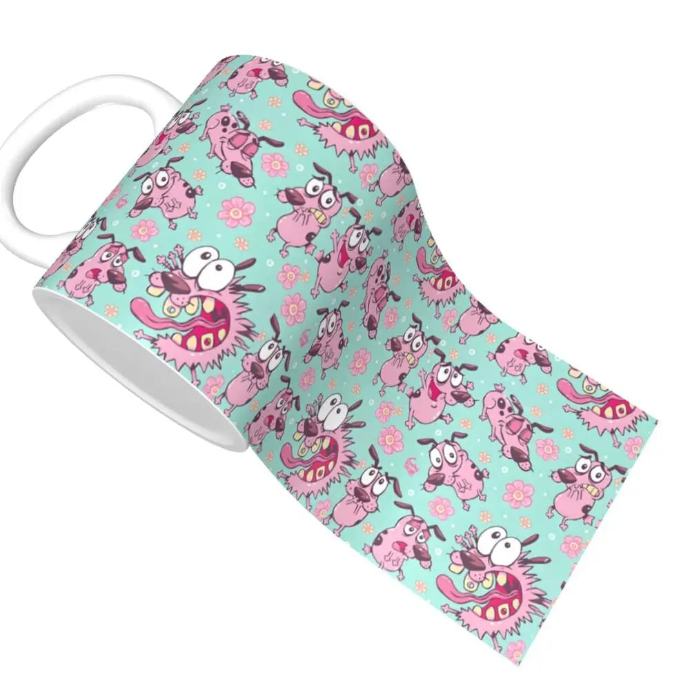 Personalized C-Courage The Cowardly Dog Coffee Mug DIY Ceramic Milk Tea Mug Cup