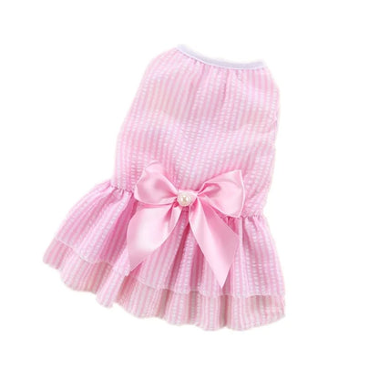 Dog Dresses for Small Dogs Girls Floral Puppy Dresses Pet Dog Princess Bowknot Dress Cute Dog Clothes for Yorkie Female Cat