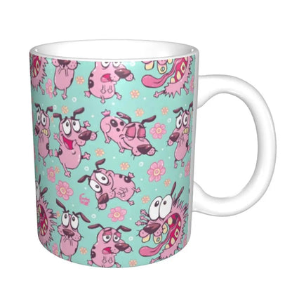 Personalized C-Courage The Cowardly Dog Coffee Mug DIY Ceramic Milk Tea Mug Cup