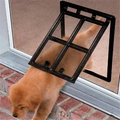 Pet Screen Door Home Lockable Cat Screen Door Plastic Pet Dog Door for Mosquito Proof Screen Window Security Flap Gate Dog Fence