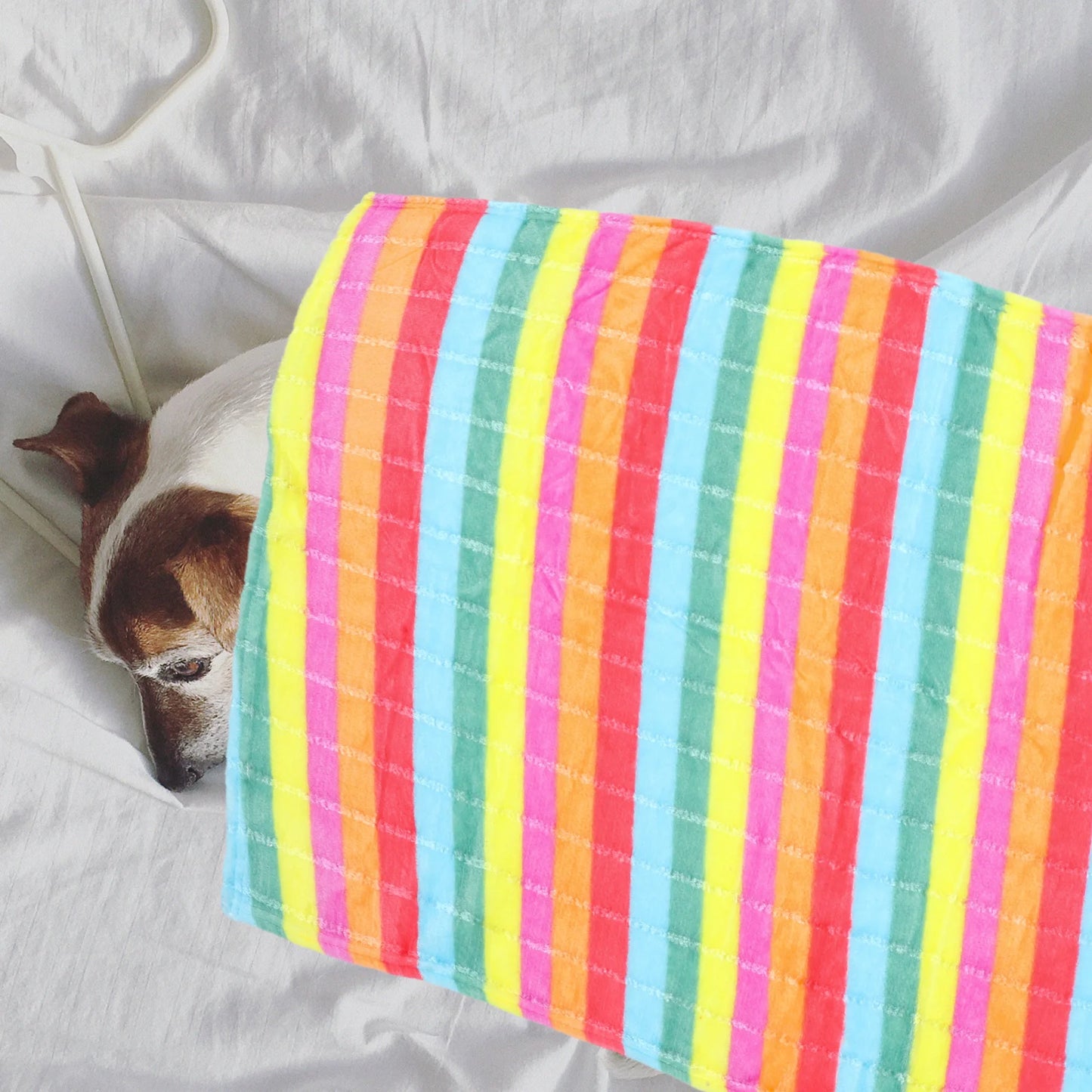 1Pcs Pet Blanket Flannel Rainbow Warm Cozy Blanket Dog Cat Bed Mat Sleep Cover Soft Durable Indoor Outdoor Dog Bed Mat