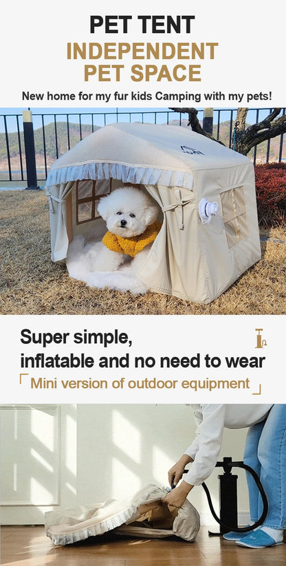 Outdoor Camping Pet Tent Waterproof Breathable Warm Inflatable Portable Small and Medium Dog Cat Nest