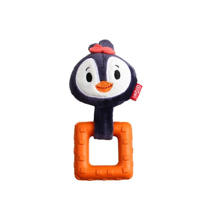 GiGwi Dogs Toys Suppa Puppa Q Series Plush Dog Teething Bite Resistance Molar Plush Rubber Sound Interactive Toy for Pets Puppy