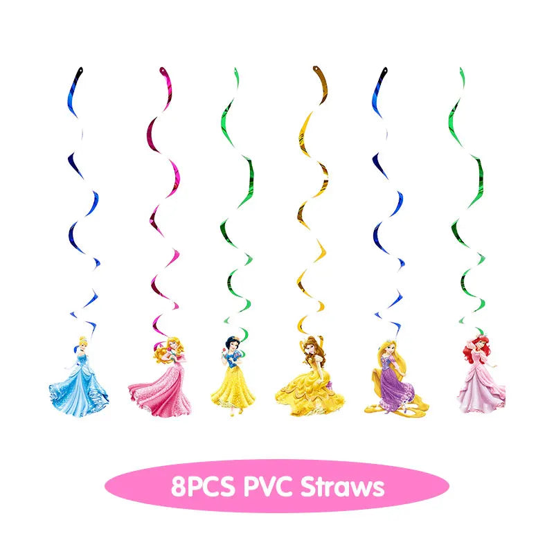 Disney Princess Birthday Decoration Tableware Paper Cups Plates Balloons Tablecloth Backdrop Banner Party Supplies For Baby Kids