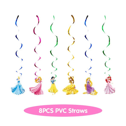Disney Princess Birthday Decoration Tableware Paper Cups Plates Balloons Tablecloth Backdrop Banner Party Supplies For Baby Kids