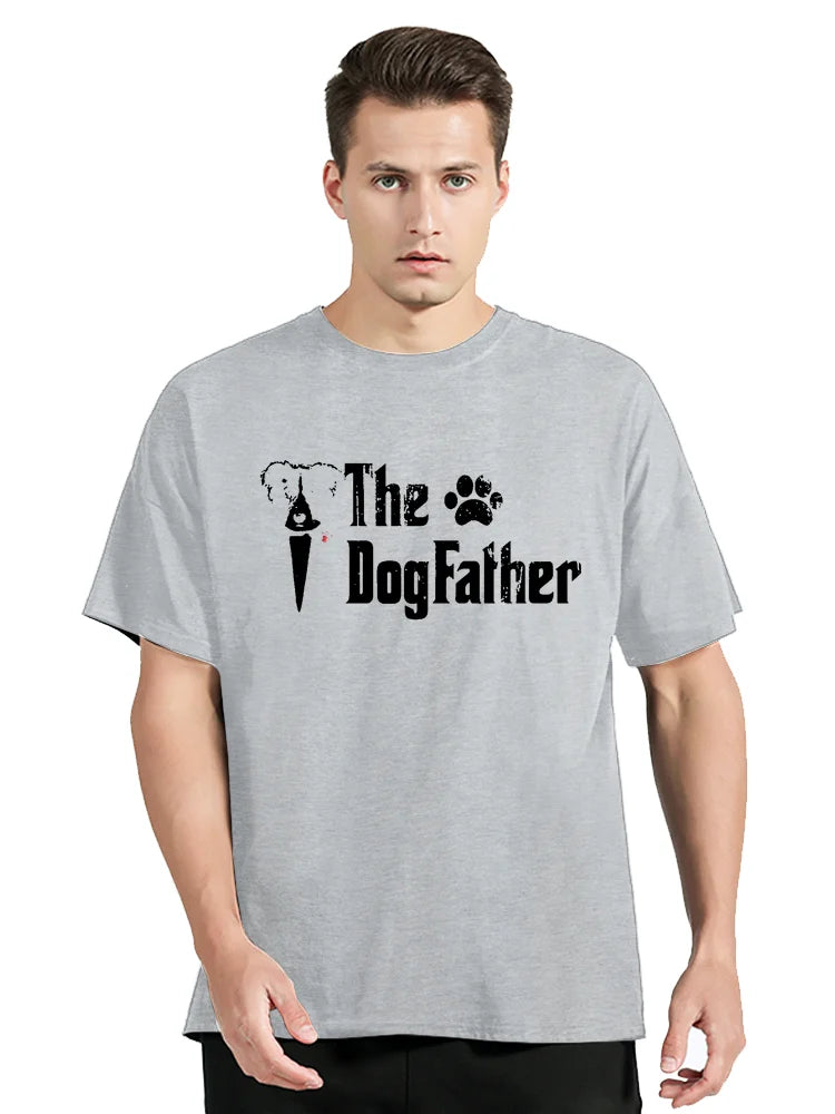 the DOG FATHER - Funny the Dogfather Border Collie Dog Dad T-Shirt, Father's Day, Graphic Streetwear Short Sleeve, Birthday Gift Summer T-Shirt