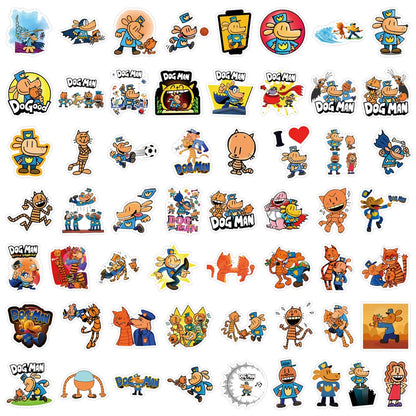 10/30/55PCS Dog Man Stickers Cartoon Comics Sticker Funny Kids Toys Luggage Laptop Phone Guitar Car Bike Skateboard Decals Toy