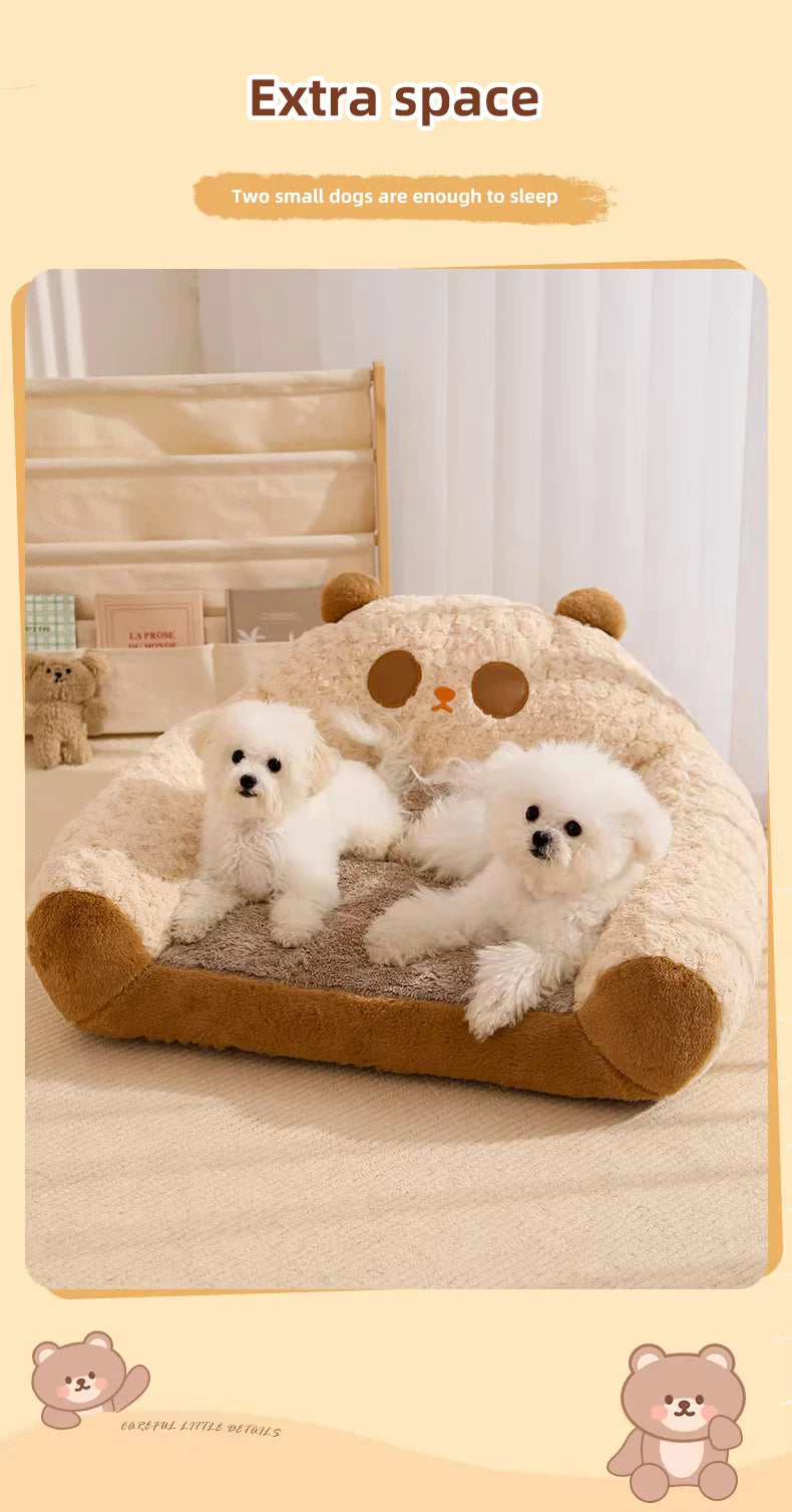 HOOPET Modern Plush Pet Kennel Sofa,Thick Plush Dog Kennel,Cat Kennel,Comfortable Warm Pet Sleeping Bed,Luxury Pet Home