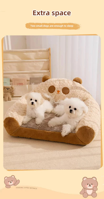 HOOPET Modern Plush Pet Kennel Sofa,Thick Plush Dog Kennel,Cat Kennel,Comfortable Warm Pet Sleeping Bed,Luxury Pet Home