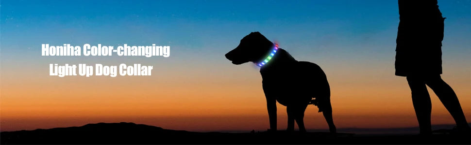 the NIGHTBEAM GLOW COLLAR - New Led Luminous Dog Collar, PVC Waterproof for Large/Medium/Small Dogs, Collar USB Light Night Safety, Pet Glowing Accessories