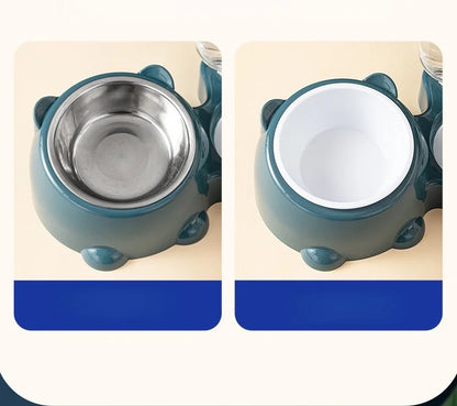 Cat Bowl 2-in-1 Drinking Water Dog Food Pot Water Bowl Rice Pot Pet Supplies Cat Bowl Pet Drinking Water Feeding Integration