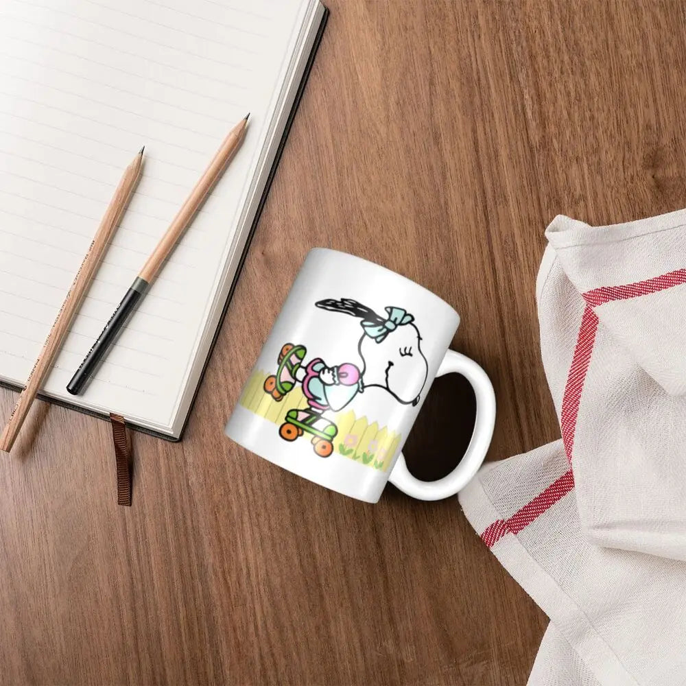 Manga Snoopy Woodstock Cartoon Dog Coffee Mug DIY Customized Ceramic Tea Milk Mug