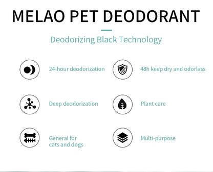 the PET DEODORANT - Natural Pet Deodorizing Spray for Cats/Dogs, Long Lasting Fragrance, Odor Eliminator, Safe Gentle Formula for Home Pet Care