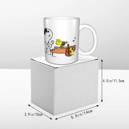 Manga Snoopy Woodstock Cartoon Dog Coffee Mug DIY Customized Ceramic Tea Milk Mug