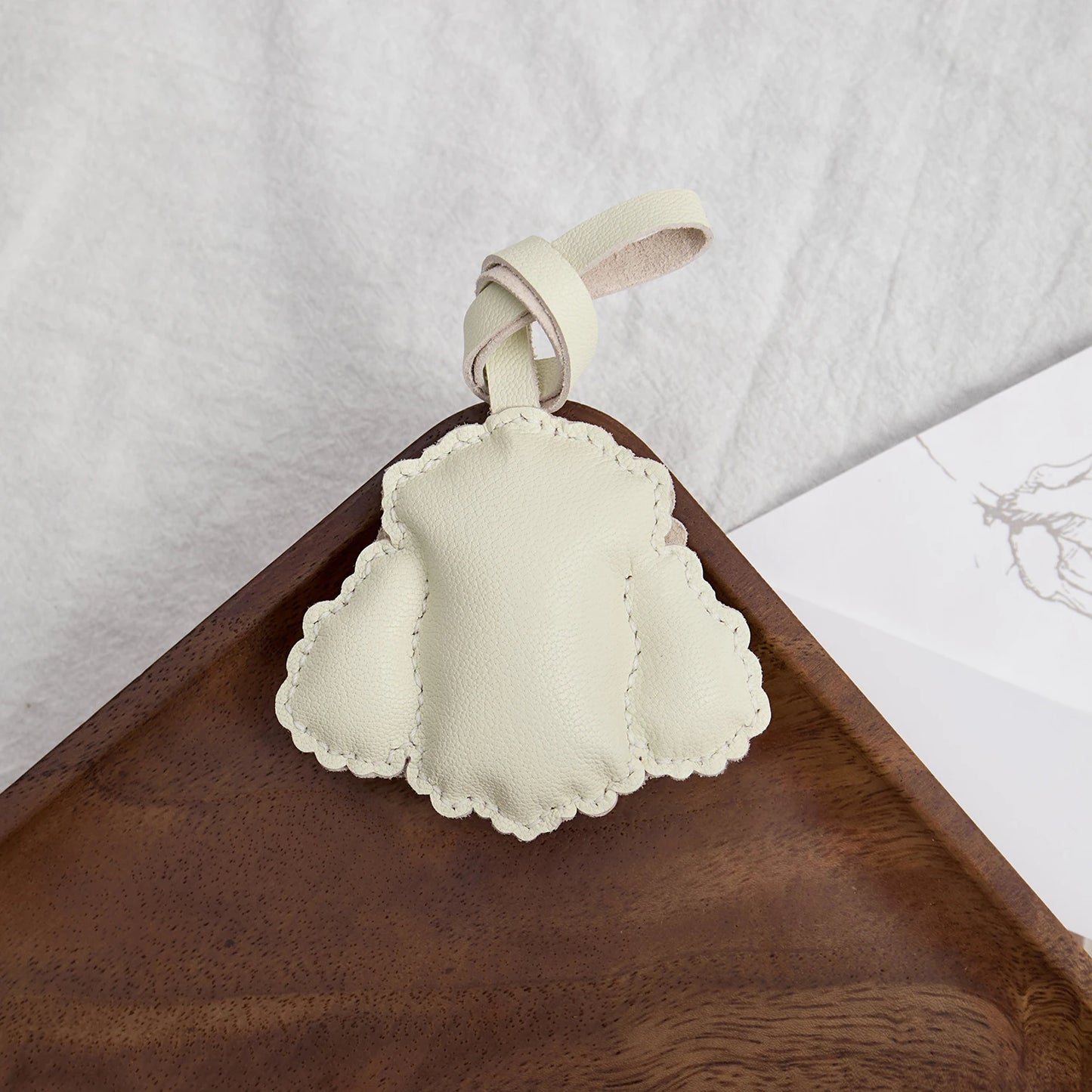 Sheepskin Handmade Real Leather Cute Teddy Dog Bag Charm KeyChain Gift Cute Decoration For Bags Exquisite Charm Bag Accessories