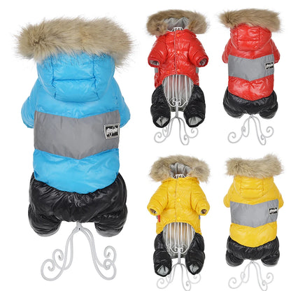 Winter Warm Dog Clothes For Small Dogs Chihuahua Waterproof Hooded Puppy Down Jacket French Bulldog Hoodies Jumpsuit Overalls