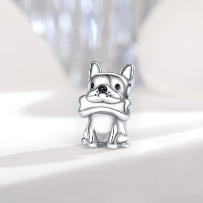 925 Sterling Silver Girl Holding Dog Charms Beads Fit Original 925 Bracelet Making Gift for Woman Jewelry Diy Fashion Pendant