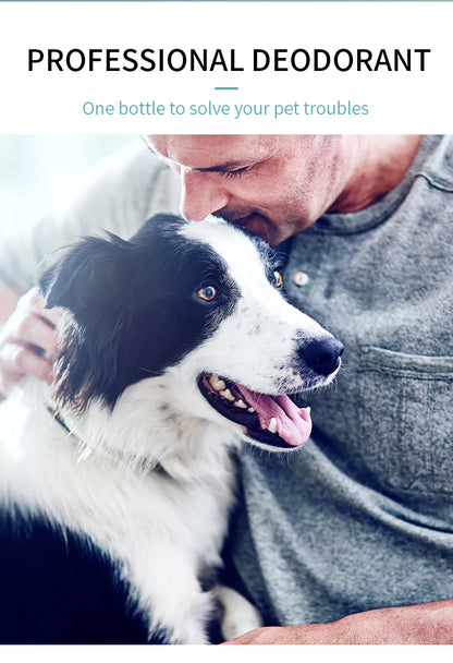 the PET DEODORANT - Natural Pet Deodorizing Spray for Cats/Dogs, Long Lasting Fragrance, Odor Eliminator, Safe Gentle Formula for Home Pet Care