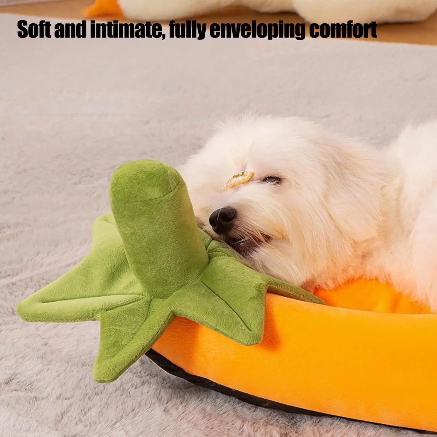 Dog Bed Eggplant Small Pet Bed Non-Slip Washable Warm Pet Nest For Garden Crate Travel Home Camping Outdoor Apartment Kennel