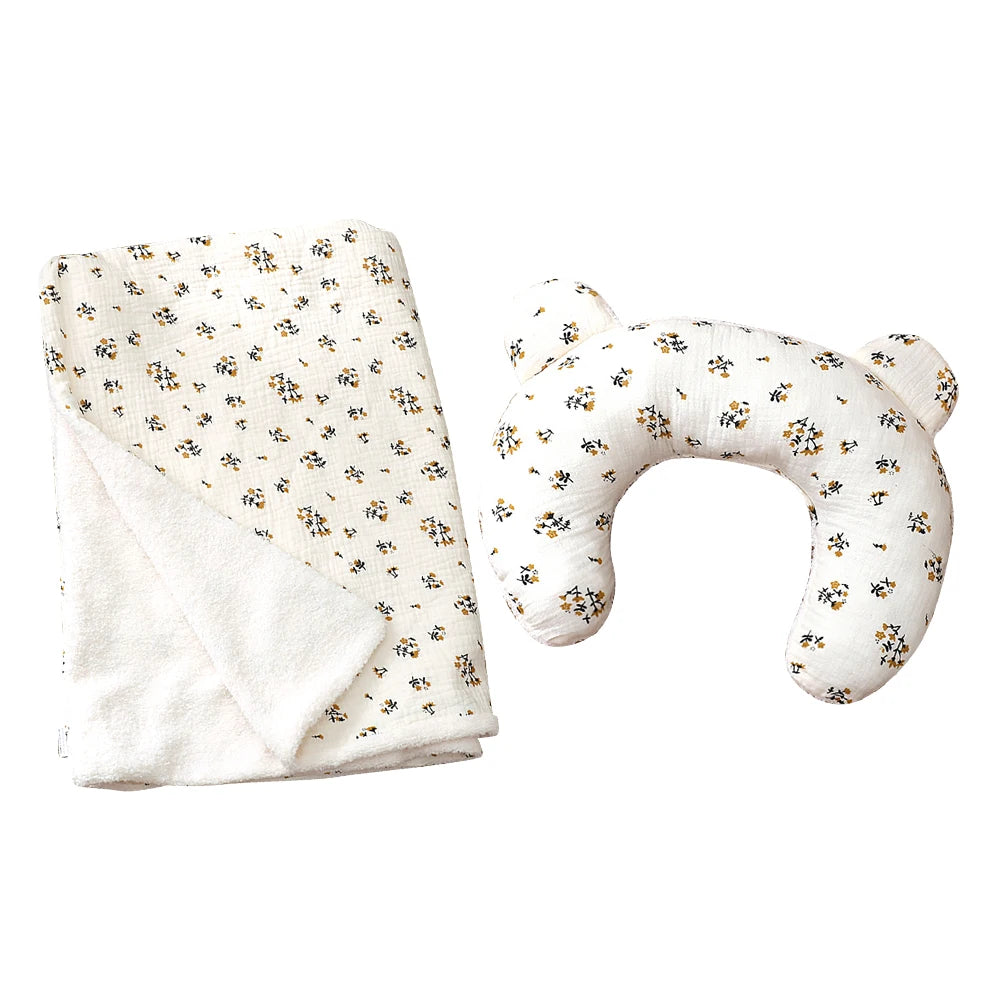 Cozy Dog Bed Pillow with Matching Blanket Reversible Plush Pillow  Blanket Combo Non-Slip Pet Mat for Crates, Floors, or Travel