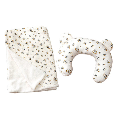 Cozy Dog Bed Pillow with Matching Blanket Reversible Plush Pillow  Blanket Combo Non-Slip Pet Mat for Crates, Floors, or Travel