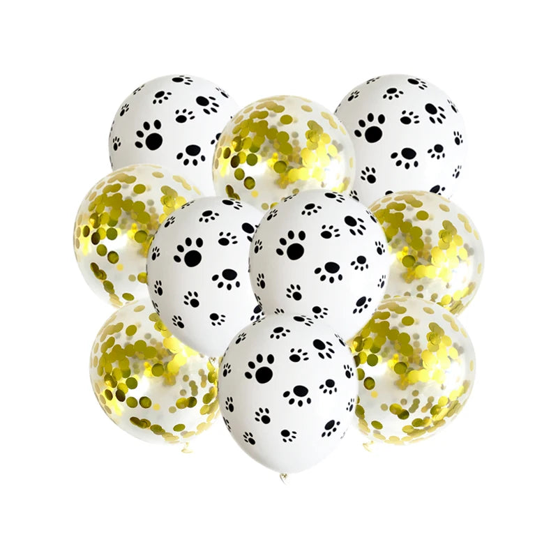 10pcs 12inch White Black Ballons Dog Cat Animals Pet Paws Latex Balloons Happy Birthday Party Baby Shower Decoration Kids Toy