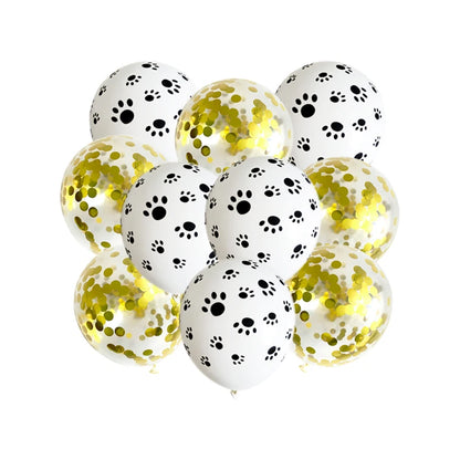 10pcs 12inch White Black Ballons Dog Cat Animals Pet Paws Latex Balloons Happy Birthday Party Baby Shower Decoration Kids Toy