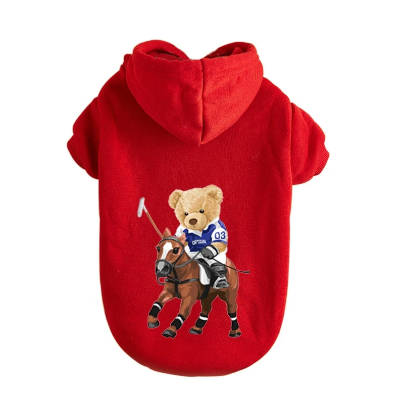 Pet Dog Clothes Autumn Winter Spring Small Medium Puppy Kitten York French Bulldog Luxury Fleece Lining Cat Pet Hoodies Perro