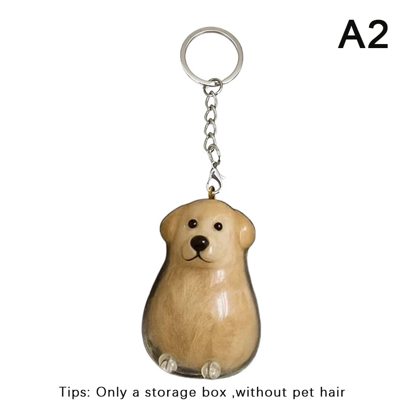 〔CC55〕Clear Puppy Hair Memorial Keepsake Capsule Pet's Dog Fur Container Pendant Keychain Decor Pet Lovers Home Display Gifts