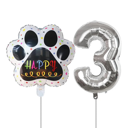 2 pieces/set Let us Pawty Big Dog PAWS Aluminum Balloons 30 inch figure 1 2 3 4 year old birthday party decoration Balloon Baby