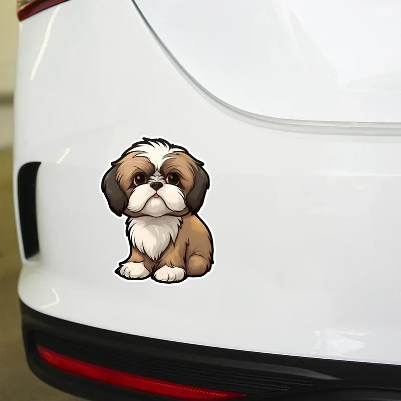 CUTE CHIBI SHIH TZU DOG Vinyl Car Sticker Decal Animal Decorative Easy to apply Wear resistant Car Sticker