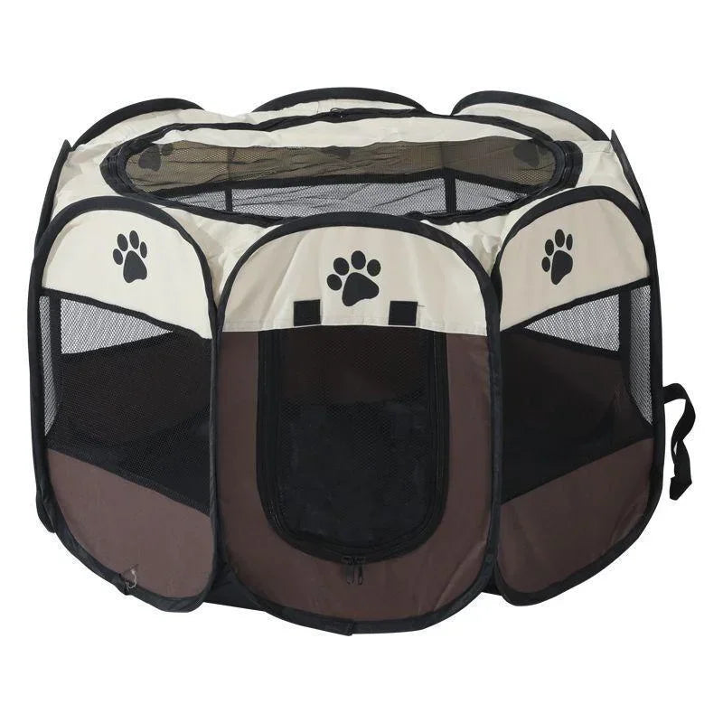 the DOGGY PLAYPEN - Portable Foldable Pet Tent Kennel, Octagonal Fence Puppy Shelter, Easy to Use Outdoor Easy Operation Large Dog Cages, Cat Fences