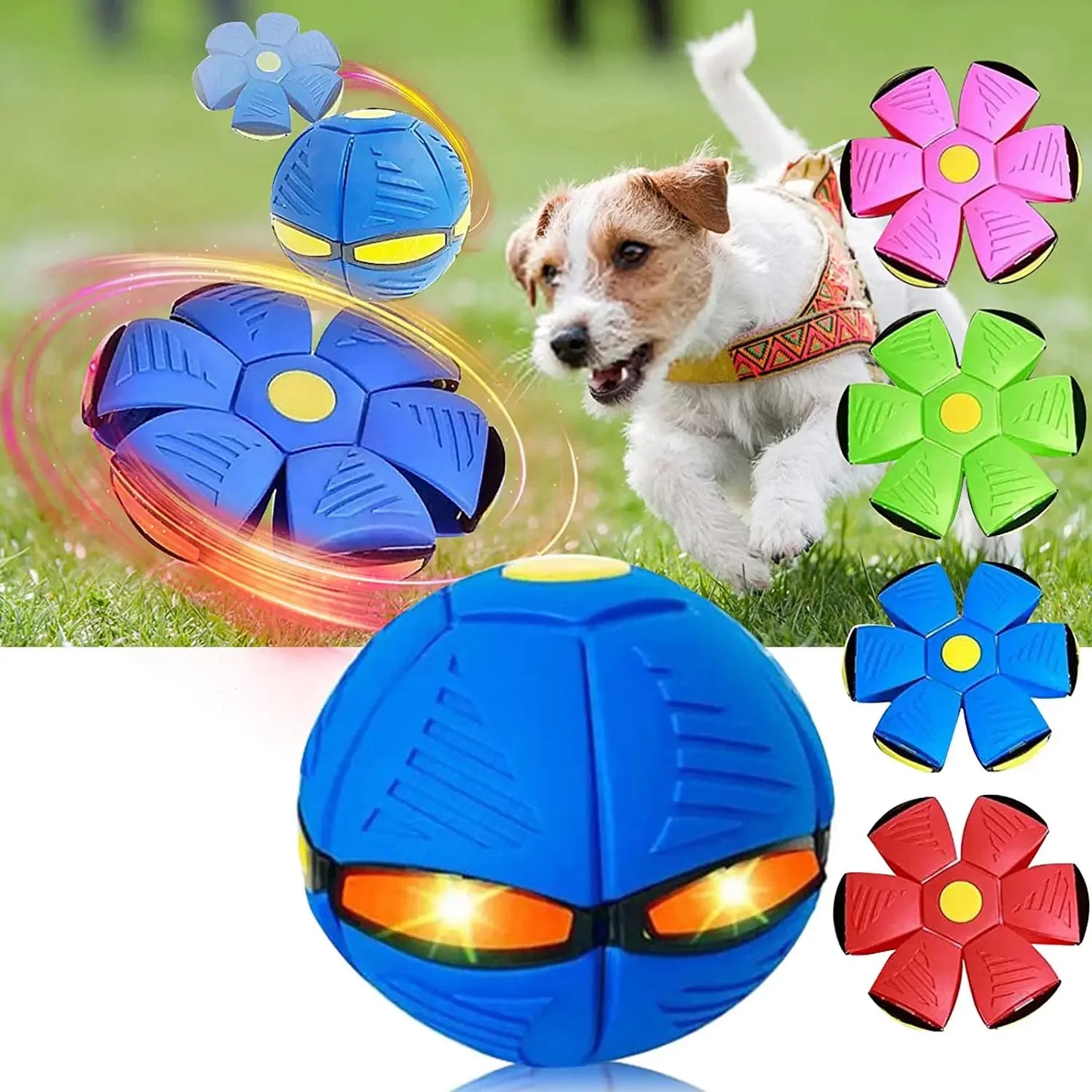 the UFO SAUCER FLYING DOY TOY - 2024 New Durable Soft Rubber Interactive Throwing Ball for Small Medium Large Dogs Pet Dog Toy Magic Flying Saucer Ball