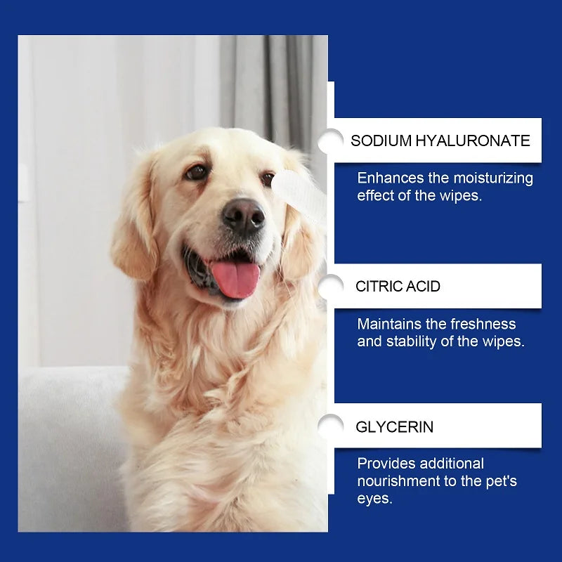 the EYE BOOGER BE GONE - Natural Ingredients Pet Cleaning Wipes, Botanical Essences Moisturizing Care for Nourishing Pets' Eyes, Removing Eye Crust