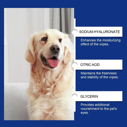 the EYE BOOGER BE GONE - Natural Ingredients Pet Cleaning Wipes, Botanical Essences Moisturizing Care for Nourishing Pets' Eyes, Removing Eye Crust