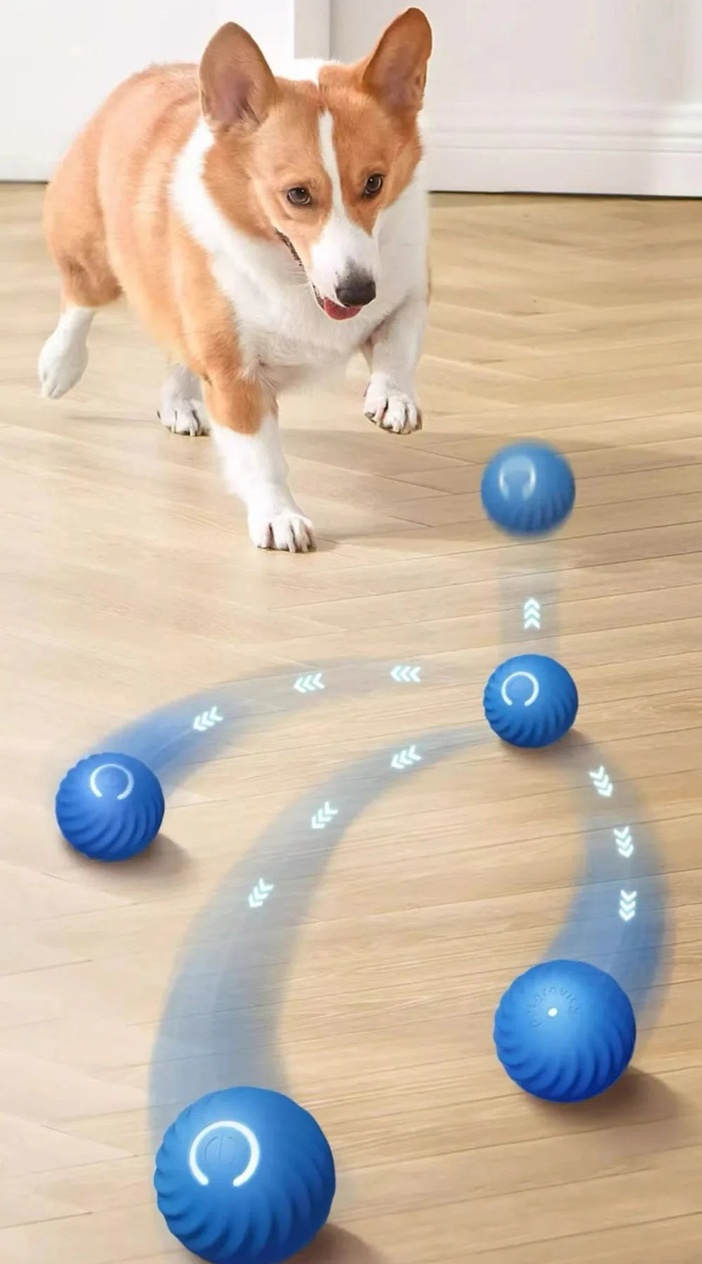 Pet Toy Ball Automatic Moving Dog Toy Ball Smart USB Jumping Rotating Interactive Dog Chew Toy Ball for Puppy Pet Supplies