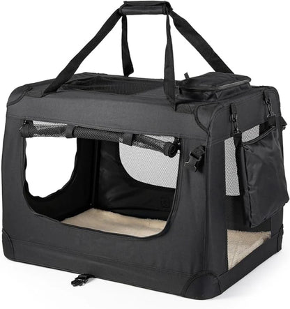 Medium Large Capacity Pet Car Crate Portable Carrier Zipper Closure Breathable Nest for Dogs Folding Dog Cage for Car