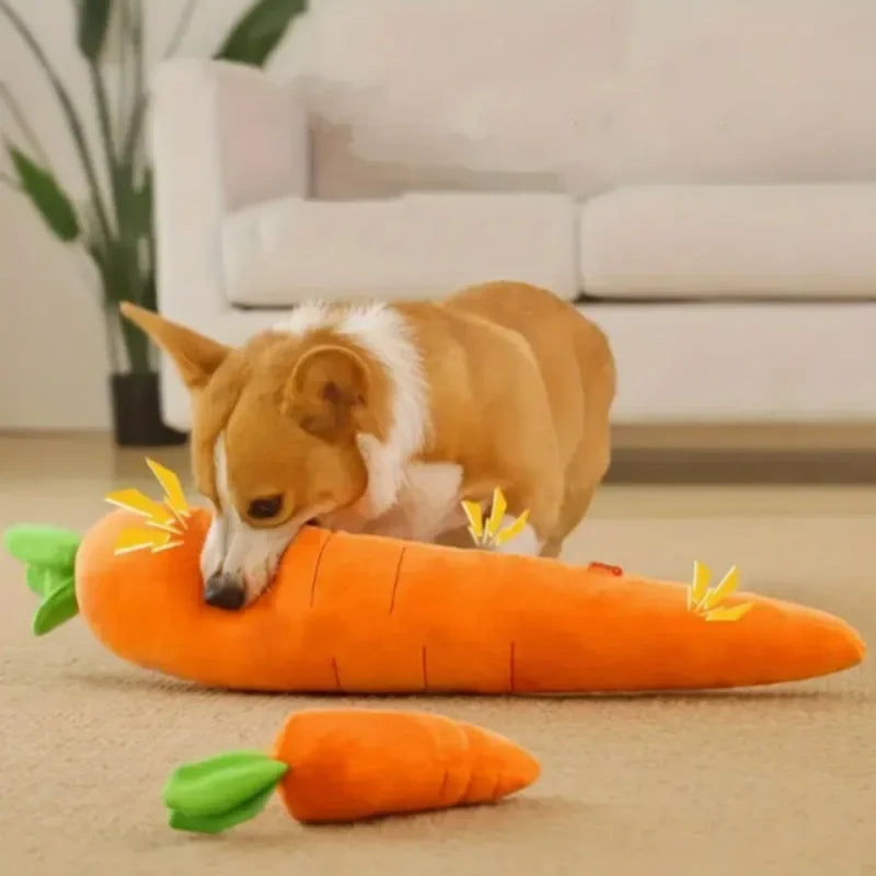Giant Carrot Dog Toy with Sounds Extra Large 29.5" Durable Plush Chew Toy Anxiety Relief Calming Puppies Adult Dogs Pet Supplies