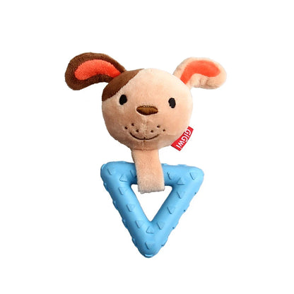 GiGwi Dogs Toys Suppa Puppa Q Series Plush Dog Teething Bite Resistance Molar Plush Rubber Sound Interactive Toy for Pets Puppy