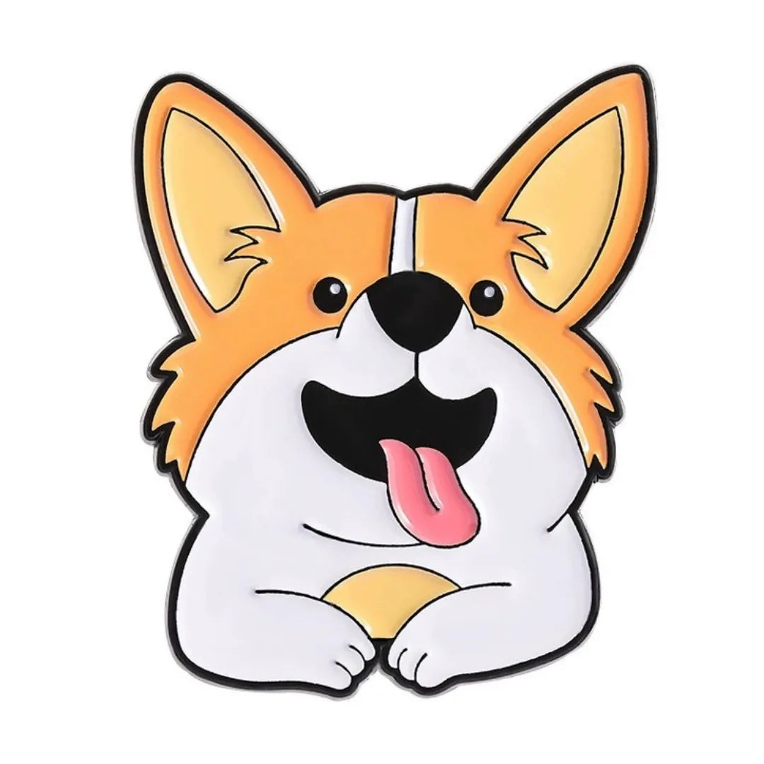 Cartoon Puppy Enamel Pin Tongue Spitting Dogs Brooch Clothes Hat Badge Jewelry Decorate Cute Animal Pet Lover Gift Wholesale