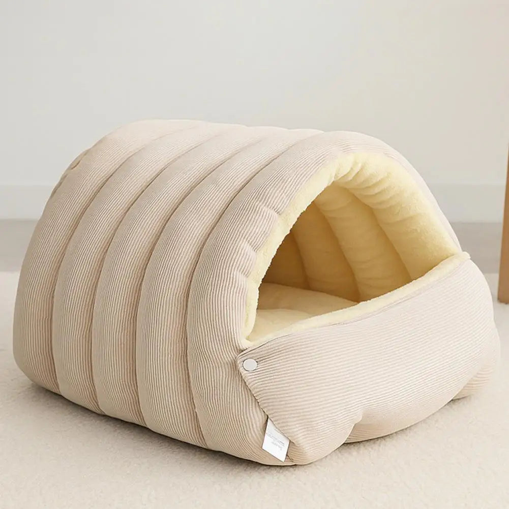 Pet House with Non-slip Base Washable Pet Bed for Dogs Cats Soft Fleece Cat Bed with Removable Washable Cover Cozy Cave