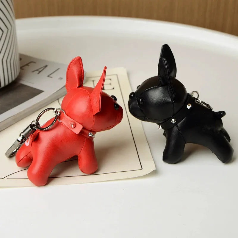 Hip Hop Pitbull Key Chain Charm PU leather Dog Key Pendant Fashion Women's Bag Charm Accessories Car Key Ring Pendant