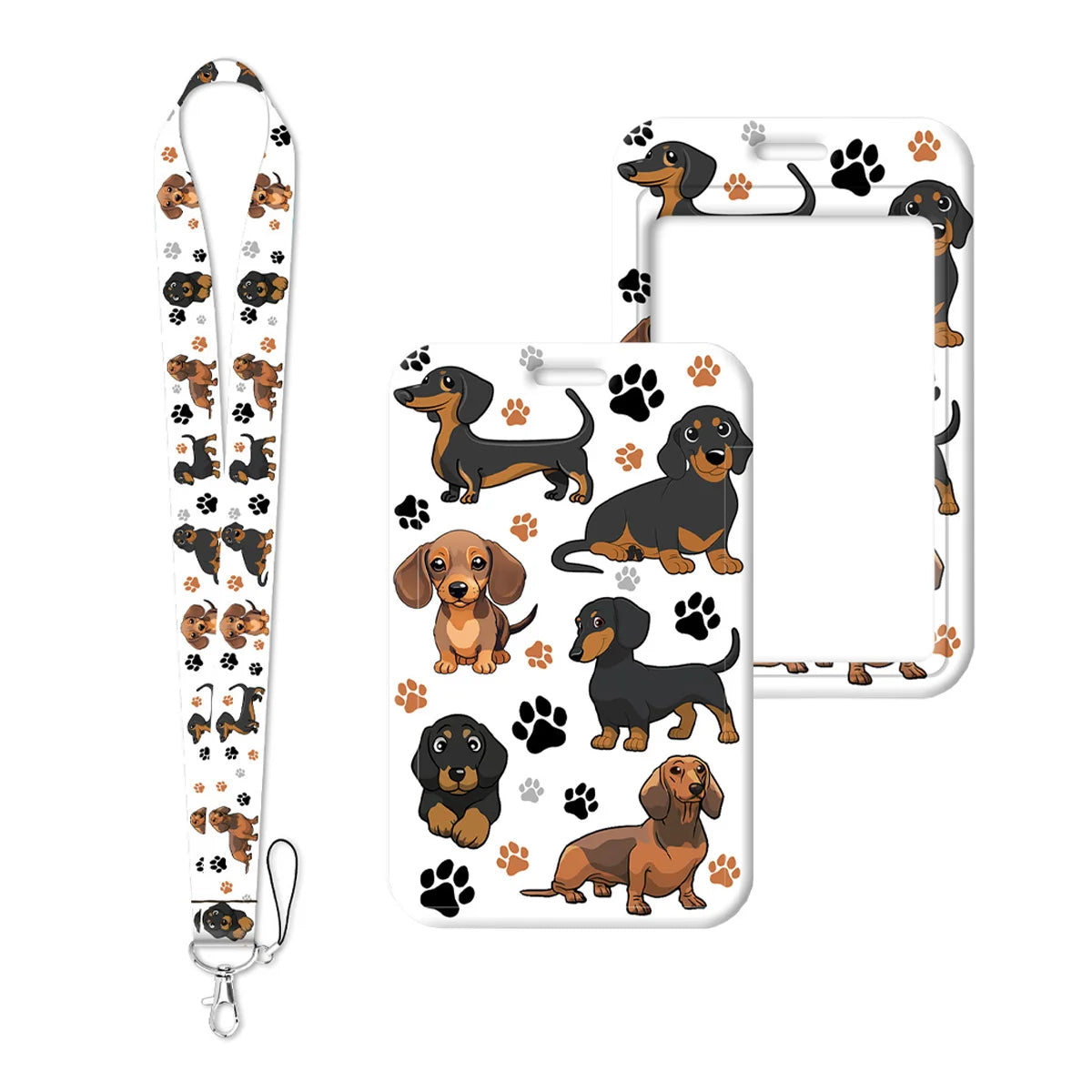 Cute Cartoon Pet Dogs Lanyard Neck Strap Keychain Card Cover Badge Holder Mobile Phone Hang Rope Keyring Anime Accessories Gifts