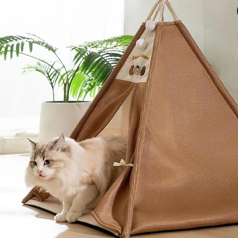 the GOOD BUDDY TEEPEE - Portable Pet Playpen, Breathable Mesh Foldable Dog Tent, Stable Structure Pet Teepee, Machine Washable Portable Indoor Doghouse